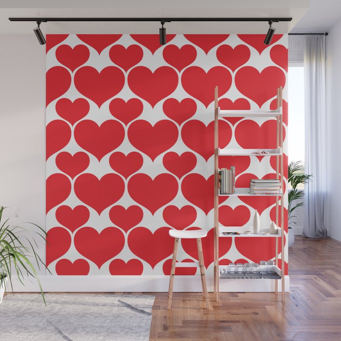 Love And Love Heart On White Collection Wall Mural