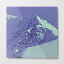 Winter Mountains in Very Peri - Turnagain Pass, Alaska Metal Print