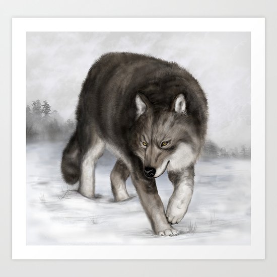 Arctic wolf Art Print
