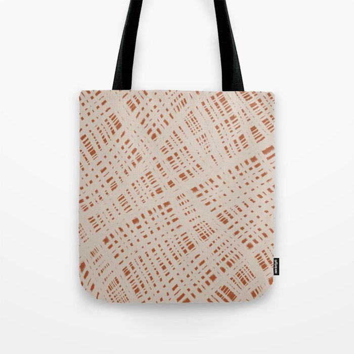 Rough Weave Abstract Burlap Painted Pattern in Putty and Clay Tote Bag
