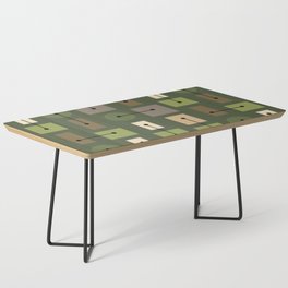 Atomic Age Simple Shapes Green Brown 2 Coffee Table