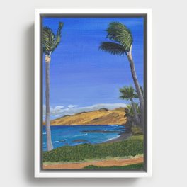 Tropical Hawaii Coastline Framed Canvas