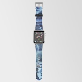 African Dye - Colorful Ink Paint Abstract Ethnic Tribal Organic Shape Art Navy Blue Mud Cloth Apple Watch Band