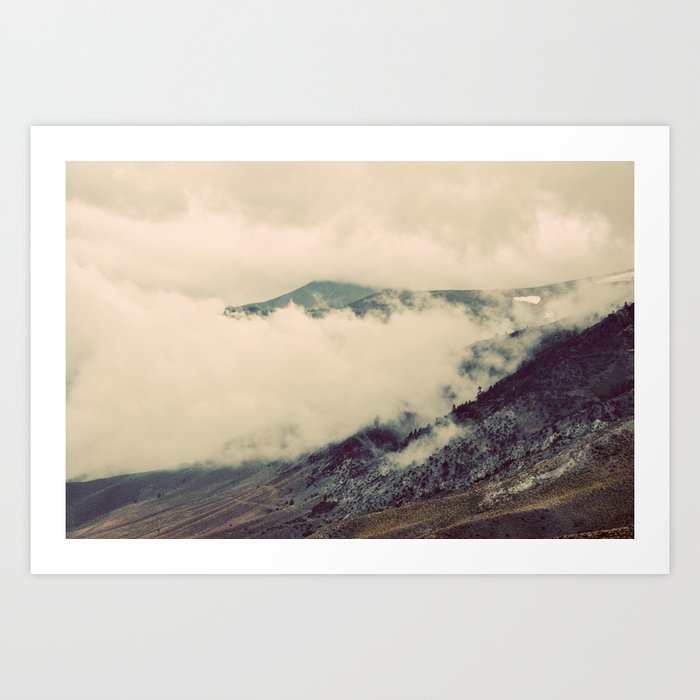 Clouds Challenge the Foothills Art Print