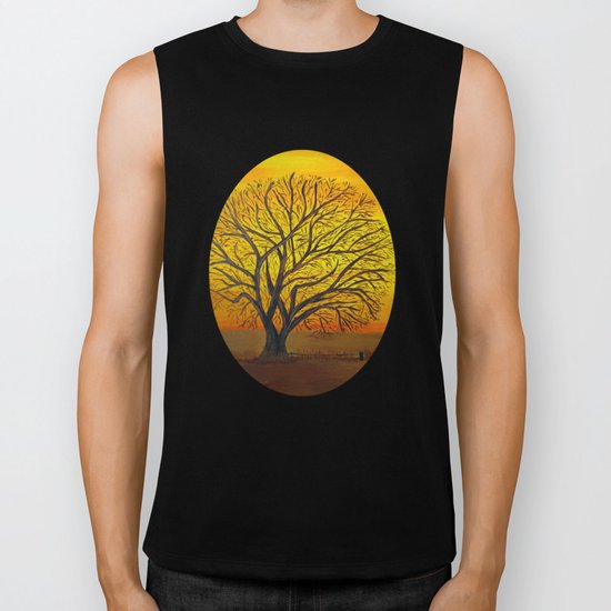 Rural sunset Biker Tank