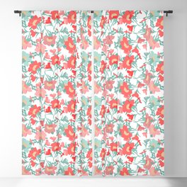 coral pink and mint green evening primrose flower meaning youth and renewal  Blackout Curtain