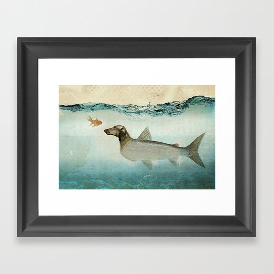 Dog Fish Framed Art Print