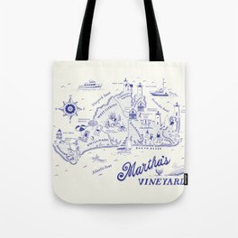 Martha's Vineyard Map Tote Bag