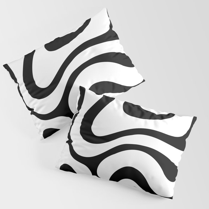 Warped Swirl Marble Pattern (white/black) Pillow Sham