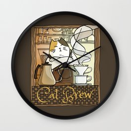 Cat Brew Wall Clock