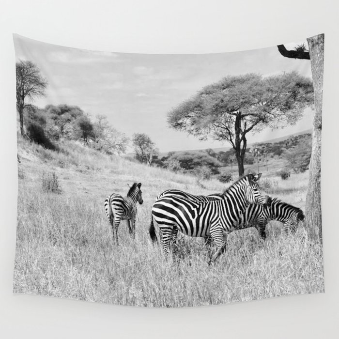 Wild Zebra Gathering Wall Tapestry by sammykk Society6