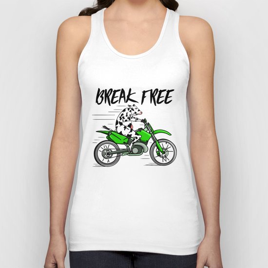 Cow riding a motorbike Unisex Tank Top