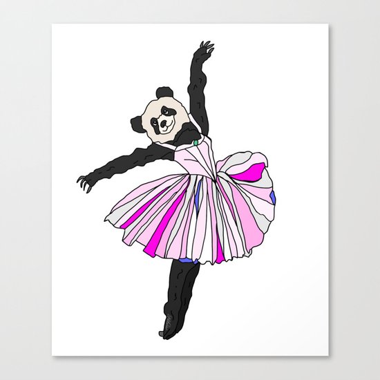 Panda Bear Ballerina Tutu Canvas Print