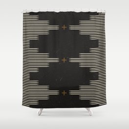 Southwestern Minimalist Black & White Shower Curtain