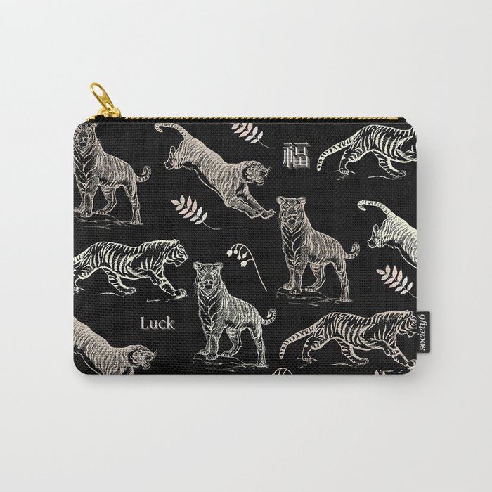 Tigers (Black) | A Sign of Strength and Power Carry-All Pouch