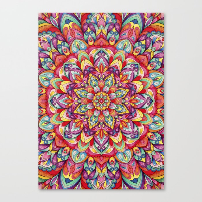 Retro Glass Mandala Canvas Print