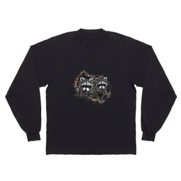 retro cute Raccoon mapache Lovers Long Sleeve T-shirt