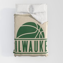 Milwaukee basketball modern logo cream Duvet Cover