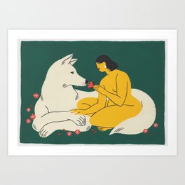 Wolf Babe Art Print