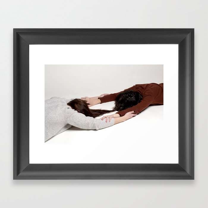 Girls locking arms Framed Art Print