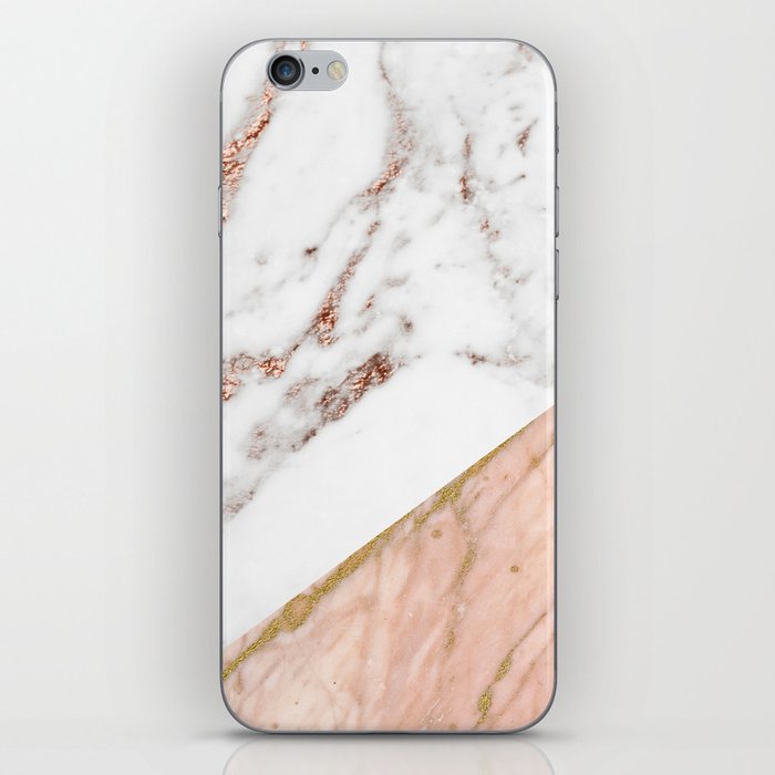 Marble rose gold blended iPhone Skin