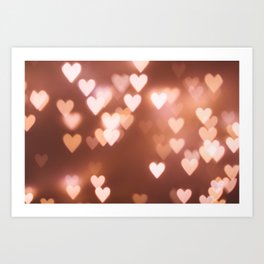 Pink Hearts Art Print | Blushpink, Romantic, Iloveyou, Graphicdesign, Girly, Cute, Glitterhearts, Rosegold, Valentine, Heartspattern 