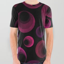 Pink & Purple Abstract Circles All Over Graphic Tee