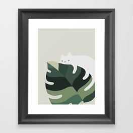 Cat and Plant 12A Framed Art Print