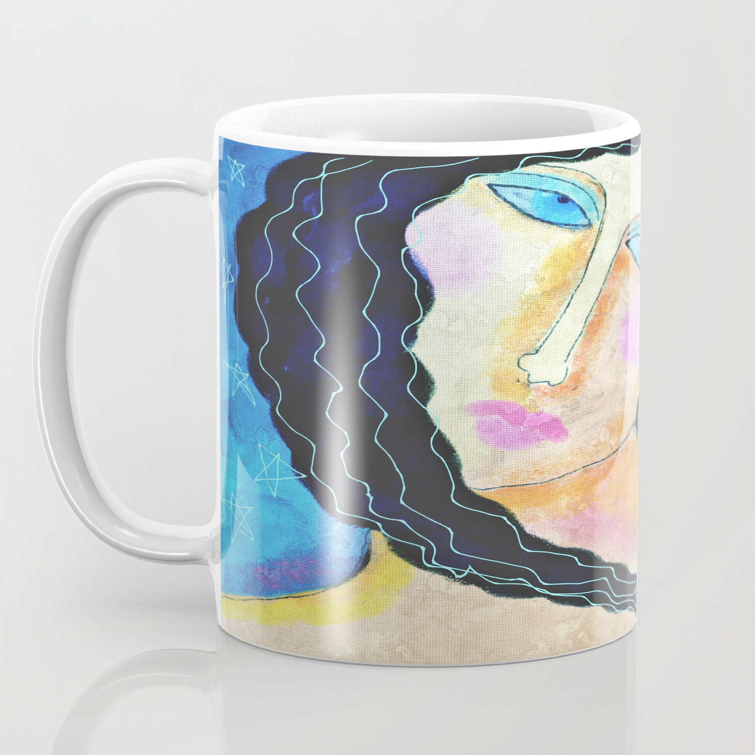 Starry Starry Night Abstract Digital Painting Coffee Mug