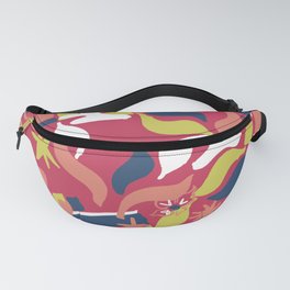 Red Abstract Paintery Artwork Fanny Pack