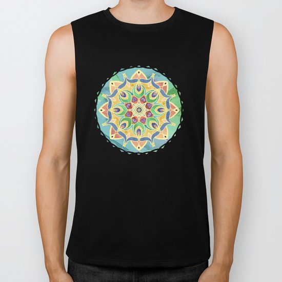 Sand and Silk Mandala 2 Biker Tank