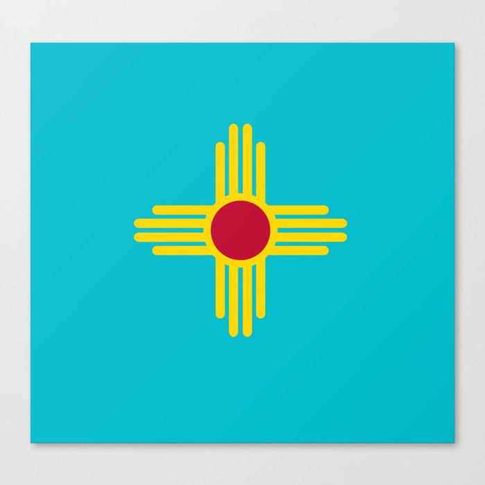 New Mexico Flag Turquoise  Canvas Print