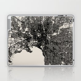 Melbourne - Australia - City Map Black and White Laptop Skin