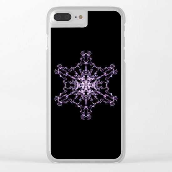 Purple Silk Snowflake Clear iPhone Case