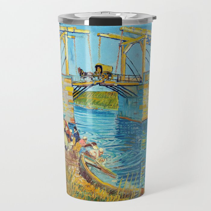 Vincent van Gogh - Langlois Bridge at Arles with Women Washing Travel Mug