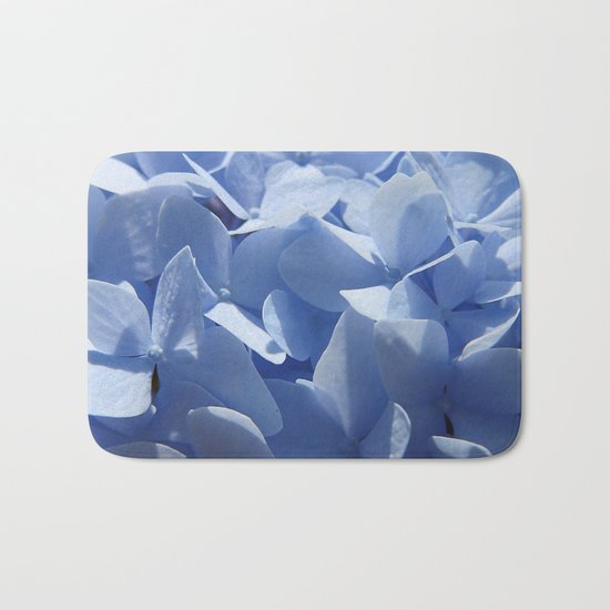 Blue hydrangea in LOVE- Flower floral Bath Mat