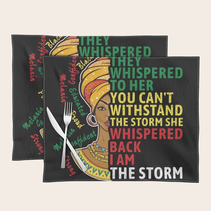 Whispered Storm Black History Month Placemat by ShirTomDesigns Society6