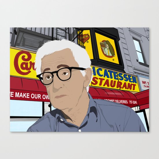 Woody Allen Cartoon Canvas Print