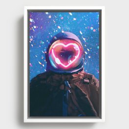 Astronaut in Love Framed Canvas