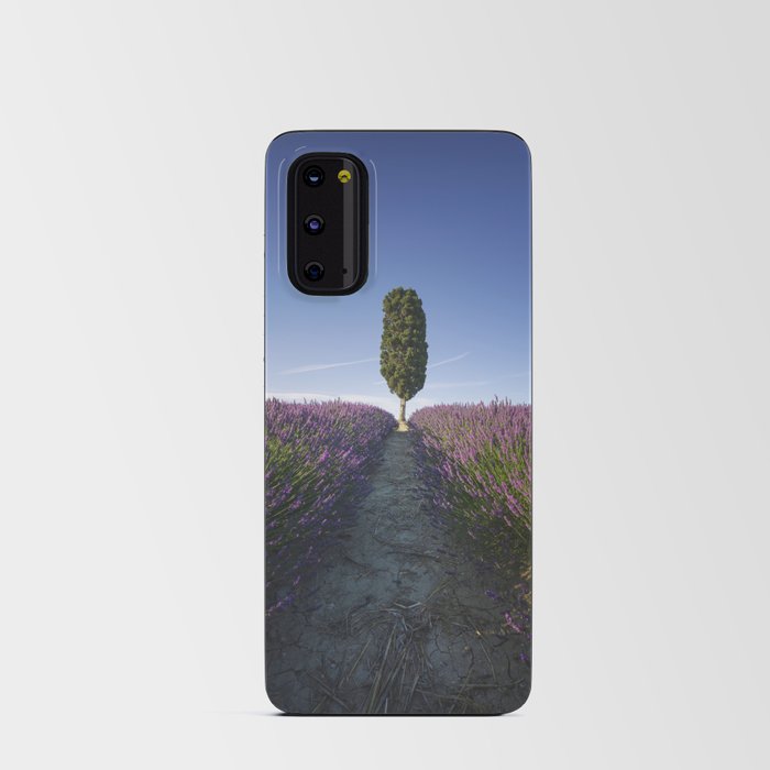 Cypress Tree and Lavender Flowers. Tuscany Android Card Case