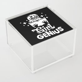 Girl Genius Back To School Kids Cute Quote Acrylic Box