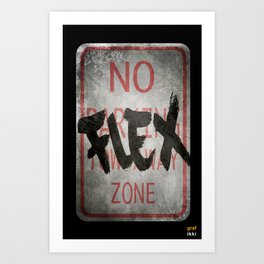 No Flex Zone Sign Art Print