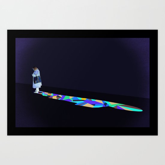 Walking Shadow, Old Lady Art Print