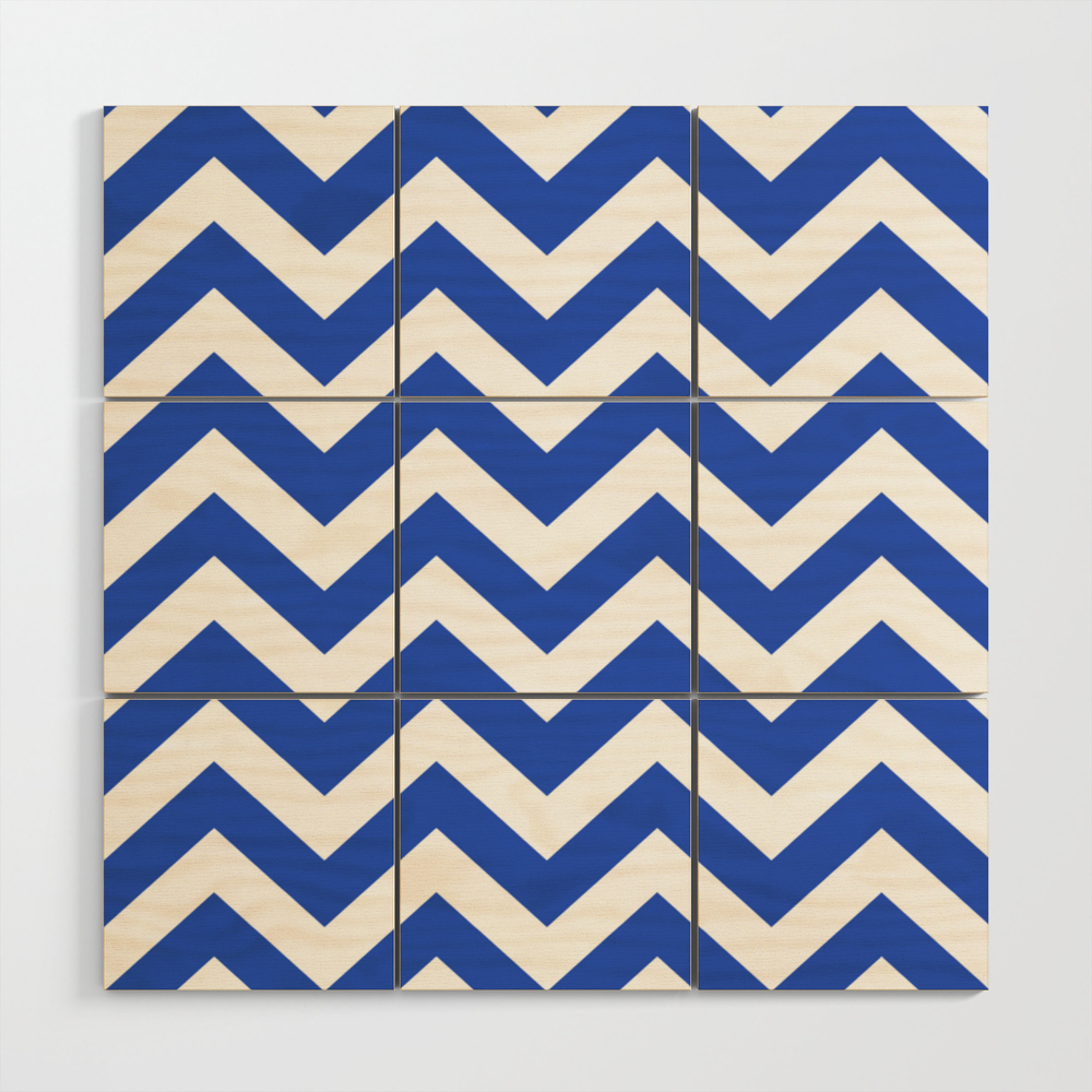 Society6cerulean Blue Blue Color Zigzag Chevron Pattern Wood Wall Art By Makeitcolorful Dailymail