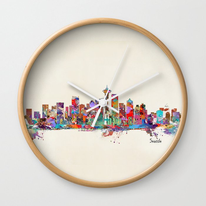 Seattle Washington skyline Wall Clock