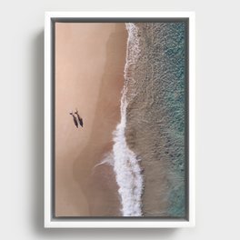 Aerial Beach View From Above Framed Canvas