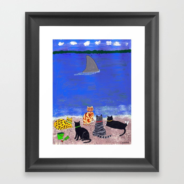Cats on the Beach Framed Art Print