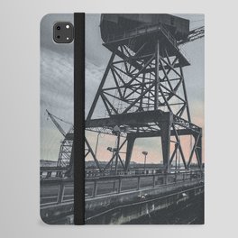 Industrial crane at sunset in Brooklyn Red Hook in New York City iPad Folio Case