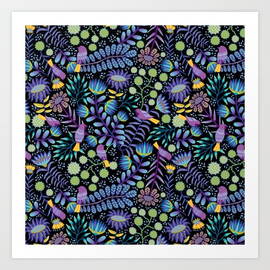 Thistle Garden - Dark Art Print