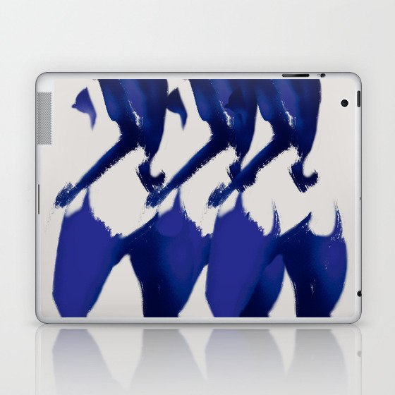 Figurative art abstract in blue Laptop & iPad Skin
